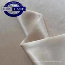 Tissu interlock en tricot de trame brillant en polyester FDY doublé d&#39;une robe en soie